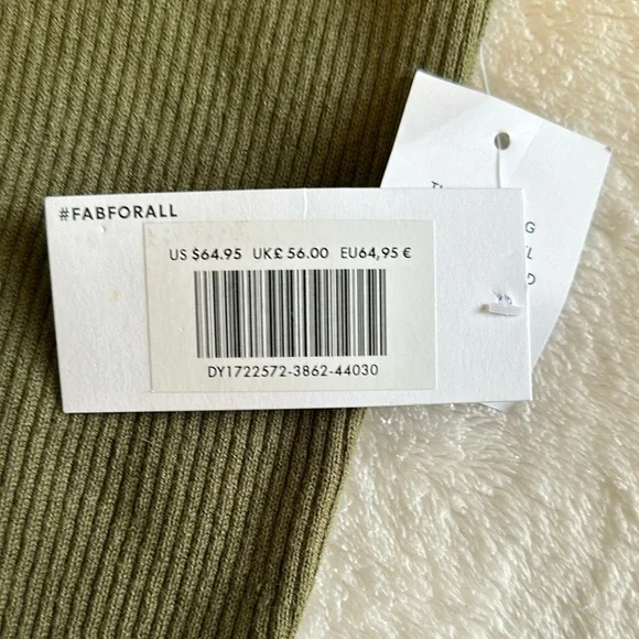 JustFab Olive Green Cold Shoulder Ribbed Knee-Length Dress Size Medium - Picture 10 of 13